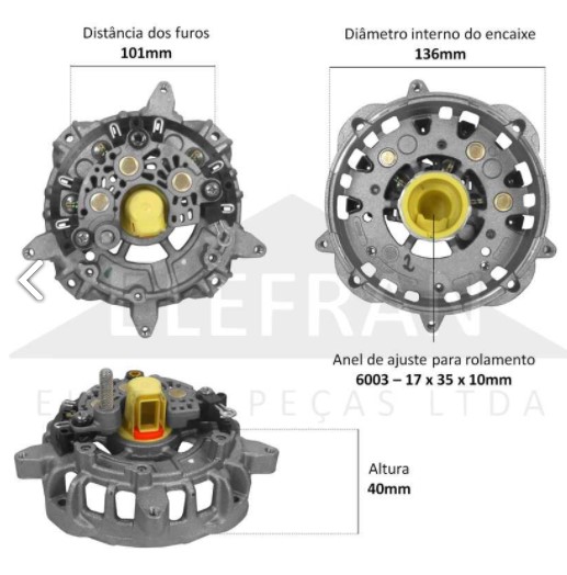 TPMR09 MANCAL ALT. L/C (TRAS) C/RETIF TITAN MOD F000BL19N2  REMAN 