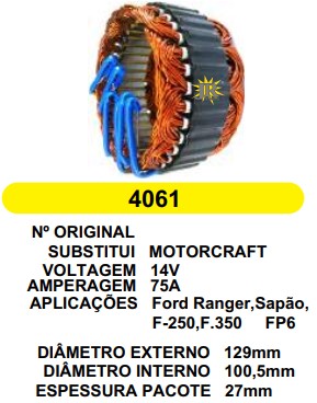 4061 EST. MOTORCRAFT E129 I100.5 RANGER / F-250 75A 12V