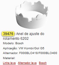 GB39476 ANEL AJUSTE ROL.6202 BOSCH GOL G5 (01PÇ) (COROINHA)