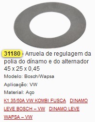 GB31180 ARRUELA DE ACO CALCO DA POLIA DINAMO VW (C/100) 45X25X0.45