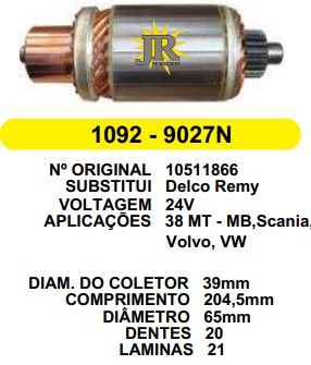 9027 IND. PART. DELCO 38MT 24V C204.5 D65 20D 