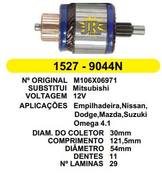9044/1 IND. PART. MITSUBISHI 29L C/RED 12V 11D C211.4 EIXO TORNEADO JR