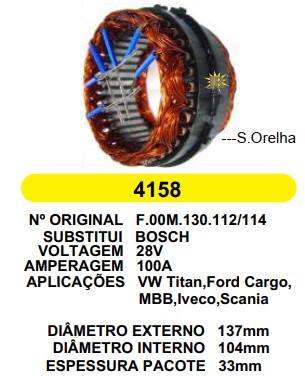4158 EST. BOSCH E137 I104 TITAN VW/SCANIA 100A 24V