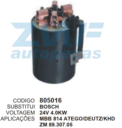 805016 BOBINA NA CARCACA BOSCH MB 24V ATEGO C PE BOSCH 12,1