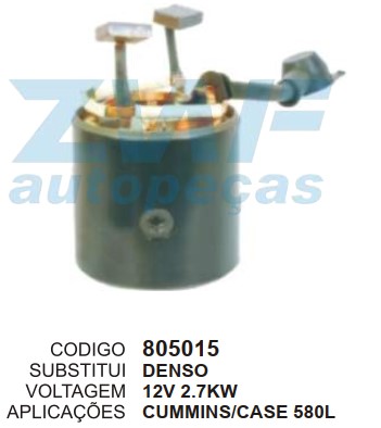805015 BOBINA NA CARCACA DENSO CUMMINS/CASE 580L 12V