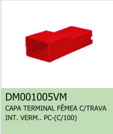 DM001005VM CAPA TERMINAL ENCAIXE VERMELHO (C/100) PACOTE