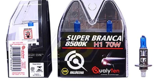 KIT LAMPADA H1 24V 70W SUPER BRANCA QUALYTEN