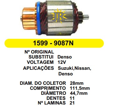 9087 IND. PART. DENSO HONDA MAIOR 12V C111.5 D44.7 11D 