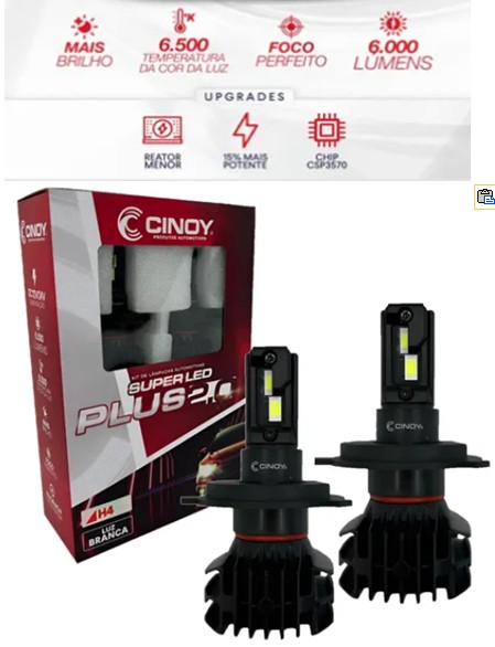 KIT LED H4 CINOY PLUS 2.0
