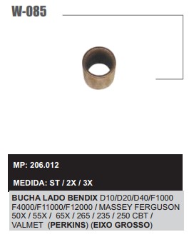 W085ST -BUCHA LB.W1119 PERKINS/MWM EIXO GROSSO (C/10)