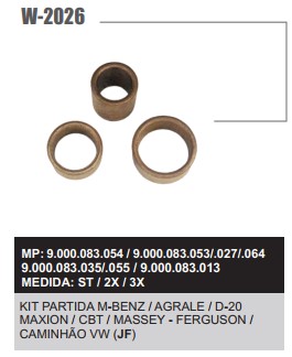 W2026ST -KIT BUCHA PART.BOSCH MB JF MAXIOM/CBT/MF 