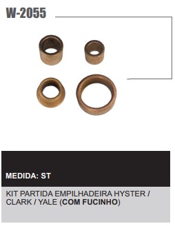 W2055ST -KIT BUCHA PART.MITSUBISHI EMP.HYSTER/CLARK/YALE  C/FUCINHO