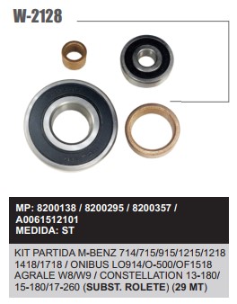 W2128ST -KIT BUCHA PART.DELCO REMY 29MT MB C/ROLAMENTO