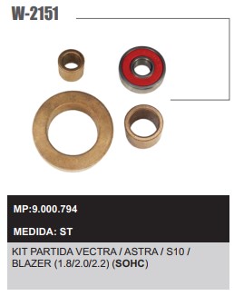 W2151ST -KIT BUCHA PART.DELCO BLAZER/ASTRA/S10/VECTRA
