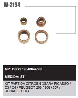 W2194ST -KIT BUCHA PART.VALEO CITROEN/PEUGEOT  