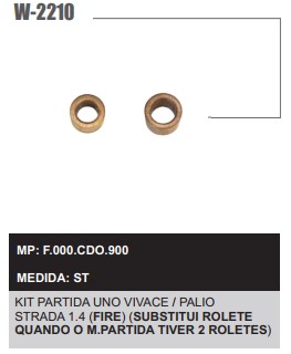 W2210ST -KIT BUCHA PART.BOSCH UNO VIVACE/PALIO 1.4 FIRE