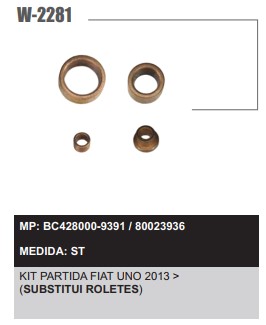 W2281ST -KIT BUCHA PART.DENSO FIAT UNO 2013> 