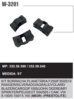 W3201 KIT BORRACHA PLANETARIA PRESTOLITE F250/CARGO/S10/MF/SPRINTER M93R (JG COXIM)