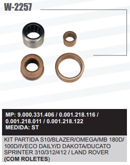W2257ST -KIT BUCHA PART.BOSCH S10/BLAZER/DAKOTA C/ROLETE