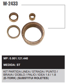 W2433ST -KIT BUCHA PART.BOSCH PALIO/DOBLO/LINEA E-TORK