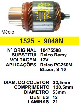 9048 IND. PART. DELCO BLAZER/S10 PG260M 12V C120.5 D53 12D 