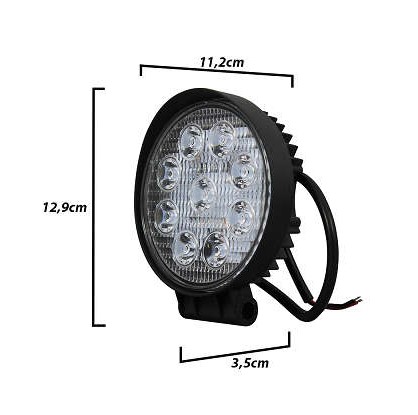 FAROL LED 27W 9LED REDONDO FINO TIGER (0802001)