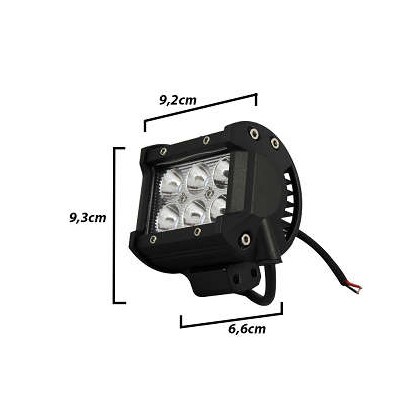 FAROL LED 18W 06LEDS QUADRADO TIPO C TIGER (0802009)