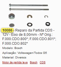 GB10086 REPARO PARTIDA (PARAFUSOS)LINHA G5 (1PÇ)