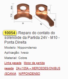 GB10054 REPARO (ISOLANTE) AUT. IVECO DENSO M10 (01PÇ) P.DIREITA 