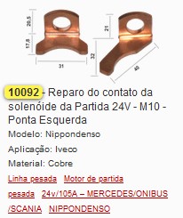 GB10092 REPARO (ISOLANTE) AUT. IVECO DENSO M10 (01PÇ) P.ESQUERDA