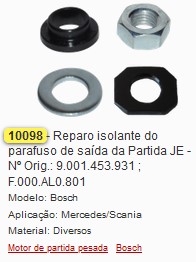 GB10098 REPARO (ISOLANTE) PARAFUSO SAIDA PARTIDA JE (01PÇ)
