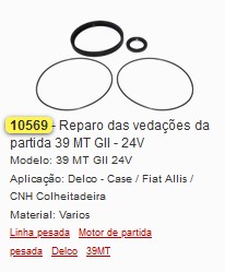 GB10569 REPARO VEDACOES DA PARTIDA 39MT GII 24V (1PÇ)