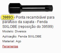 GB39893 PONTA RECAMBIAVEL SEXTAV. SIXLOBE
