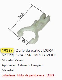 GARFO MOTOR DE PARTIDA 16387I
