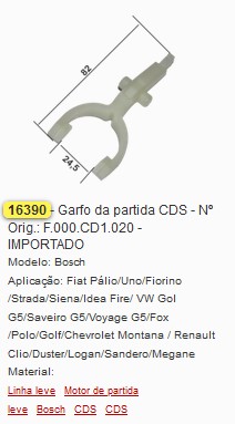 GARFO MOTOR DE PARTIDA (GB16390I)                 