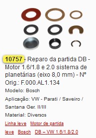 GB10757 REPARO PARTIDA DB - 1.6/1.8/2.0 SIST.PLANET (1PÇ)