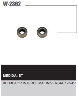 W2362ST -KIT BUCHA MOTOR INTERCLIMA UNIVERSAL 12V/24V