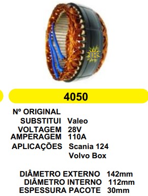 4050 EST. VALEO E142 I112 VOLVO ESPANHOL BOX 110A 24V