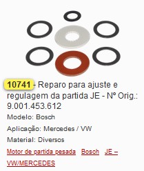 GB10741 REPARO AJUSTE E REGULAGEM PARTIDA JE (1PÇ)