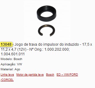 GB13048 JOGO TRAVA BENDIX INDUZ. PART. VW (02PÇS)