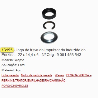 GB13195 JOGO TRAVA BENDIX PART. PERKINS C/CANAL (C/02)