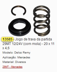 GB13585 JOGO TRAVA BENDIX INDUZ. PART. 29MT 12/24V.(C/MOLA) (02PÇ)