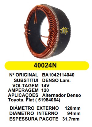 40024 EST. DENSO E120 I94 HILUX COROLLA 12V 120A (FGL01)