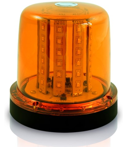 AU047 GIROFLEX LED 10W 54LEDS AMBAR C/STROBO 12V C/CABO ESPIRAL (FIX. IMÃ)