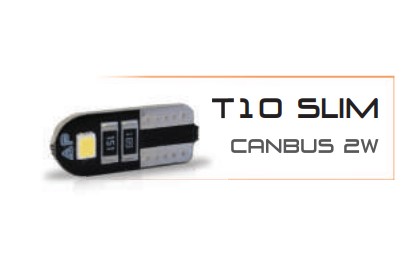 AU084 LED PINGAO 12V 2W T10 SLIM CANBUS BRANCO (UN)