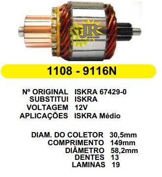 9116 IND. PART. ISKRA C149 D58 C/RED. 12V 13D JR (MEDIO) 