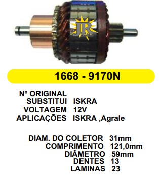9170 IND. PART. ISKRA AGRALE 12V C121 D59 13D