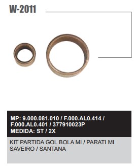 W2011ST -KIT BUCHA PART.BOSCH GOL MI/FOX G5/GOLF