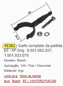 GB16362 GARFO MOTOR DE PARTIDA 
