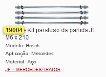 GB19004 KIT PARAFUSO M6X210CL PARTIDA JF (JG C/4PAR.+PORCAS)
